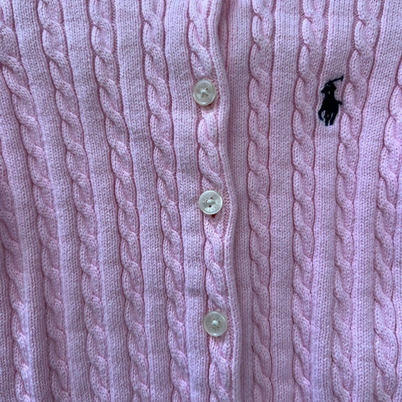 Ralph Lauren Pink Cable Knit Cardigan - Picture 6 of 7